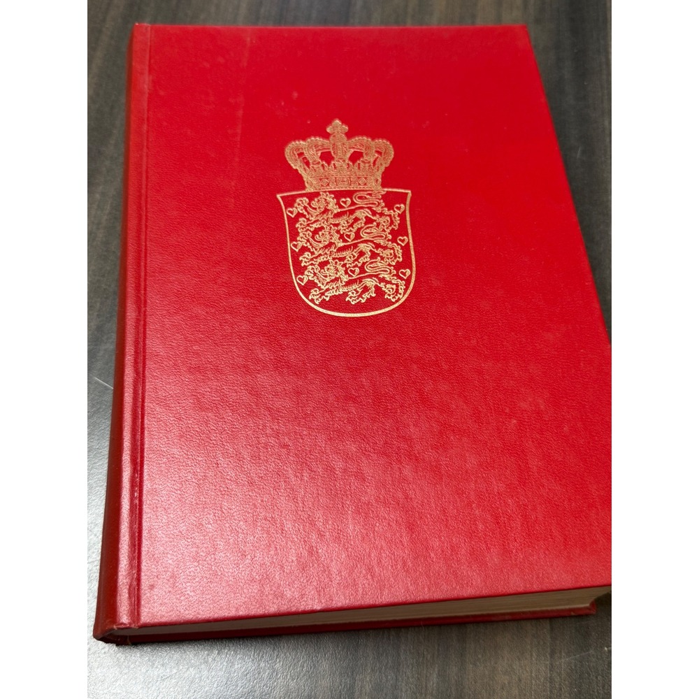 Denmark An Official Handbook‎ 1974 15th Edition Hardcover Red Gold Crown Coat